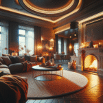 Salon z kominkiem w nowoczesnej aranżacji