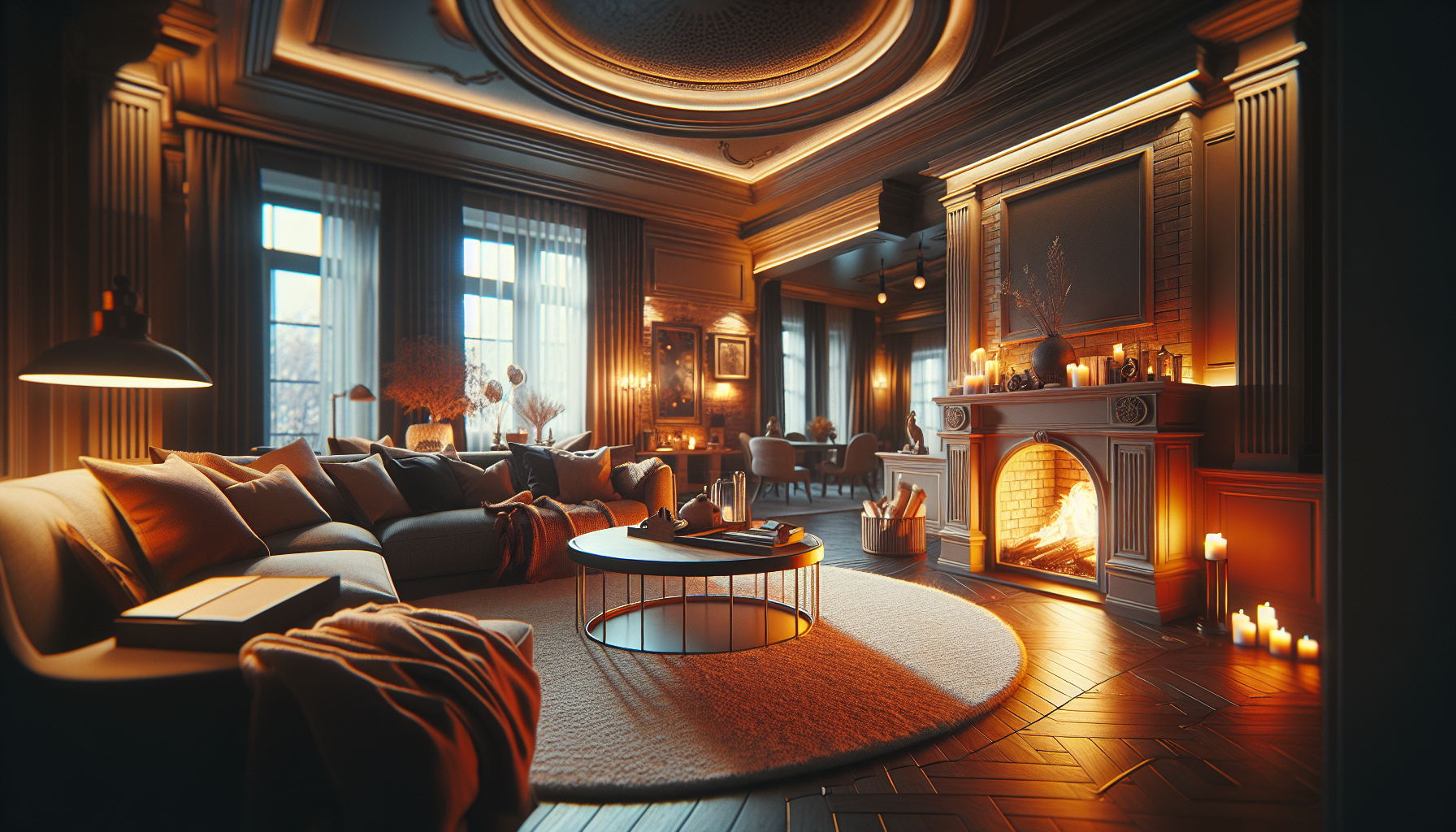 Salon z kominkiem – aranżacja wnętrza, która buduje klimat